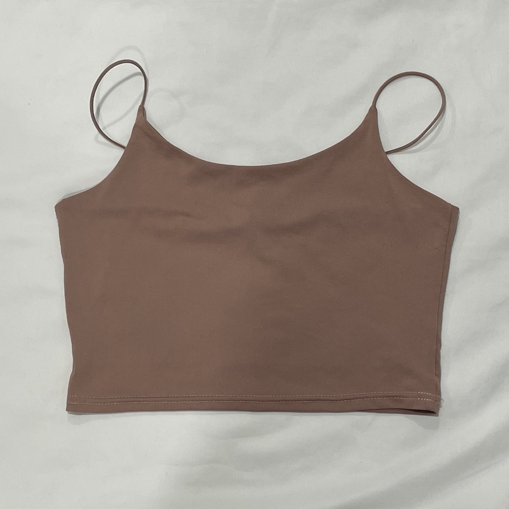 Romwe Tan cropped top